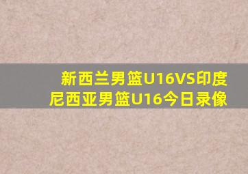 新西兰男篮U16VS印度尼西亚男篮U16今日录像