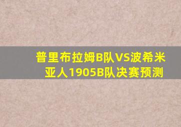 普里布拉姆B队VS波希米亚人1905B队决赛预测